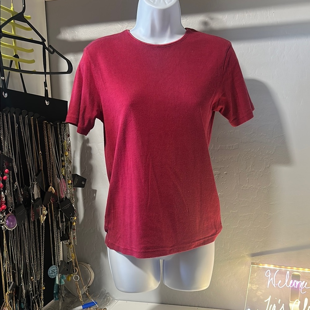 No.129 Talbots Red Fitted Short Sleeve Tee